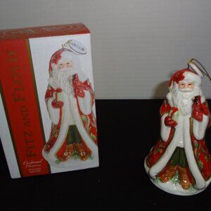New in Box. 2018 Fitz & Floyd Cardinal Christmas Santa Bell